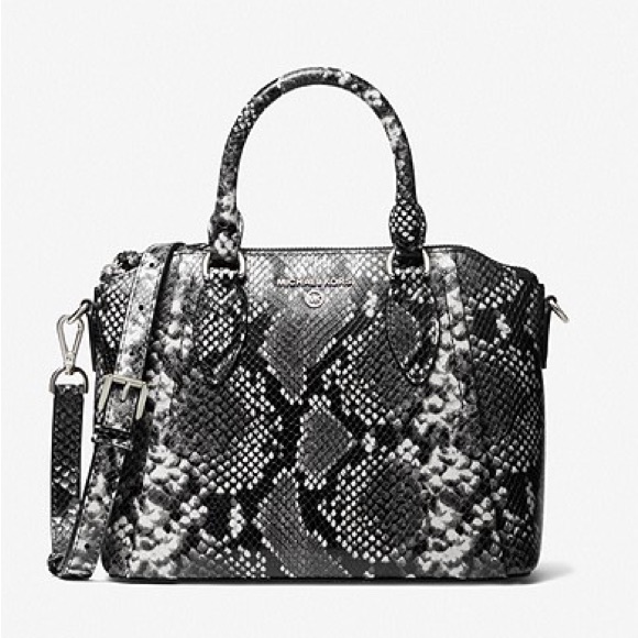 Sienna Medium Python Embossed Leather Satchel